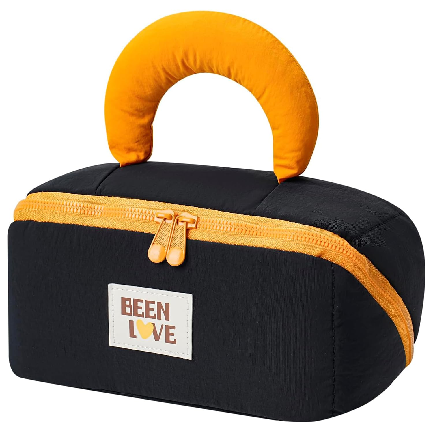 Travel Makeup Bag for Women – Lay Flat Cosmetic Bag with Compartments, Handle