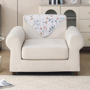 'Gulnaar Series' Printed Quilted Sofa Cover Blush Meadow)