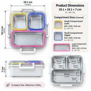 Ben-to-GO 304 Stainless Steel Lunch Box 3 Grid