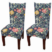 Chair Cover Protector Seat Slipcover (Dark Blue Floral)