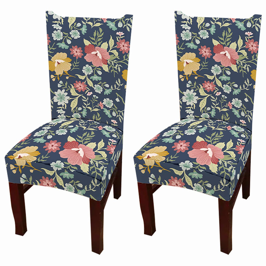 Chair Cover Protector Seat Slipcover (Dark Blue Floral)
