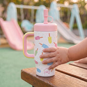 530ML Kids Tumbler Stainless Steel with Handle & Lid