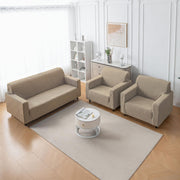 Premium Jacquard Fabric 220 GSM Sofa Cover – Soft, Stretchable (Khaki)