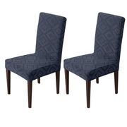 Stretchy Universal Jacquard Fabric Diamond Texture 220 GSM Chair Cover-Charcoal