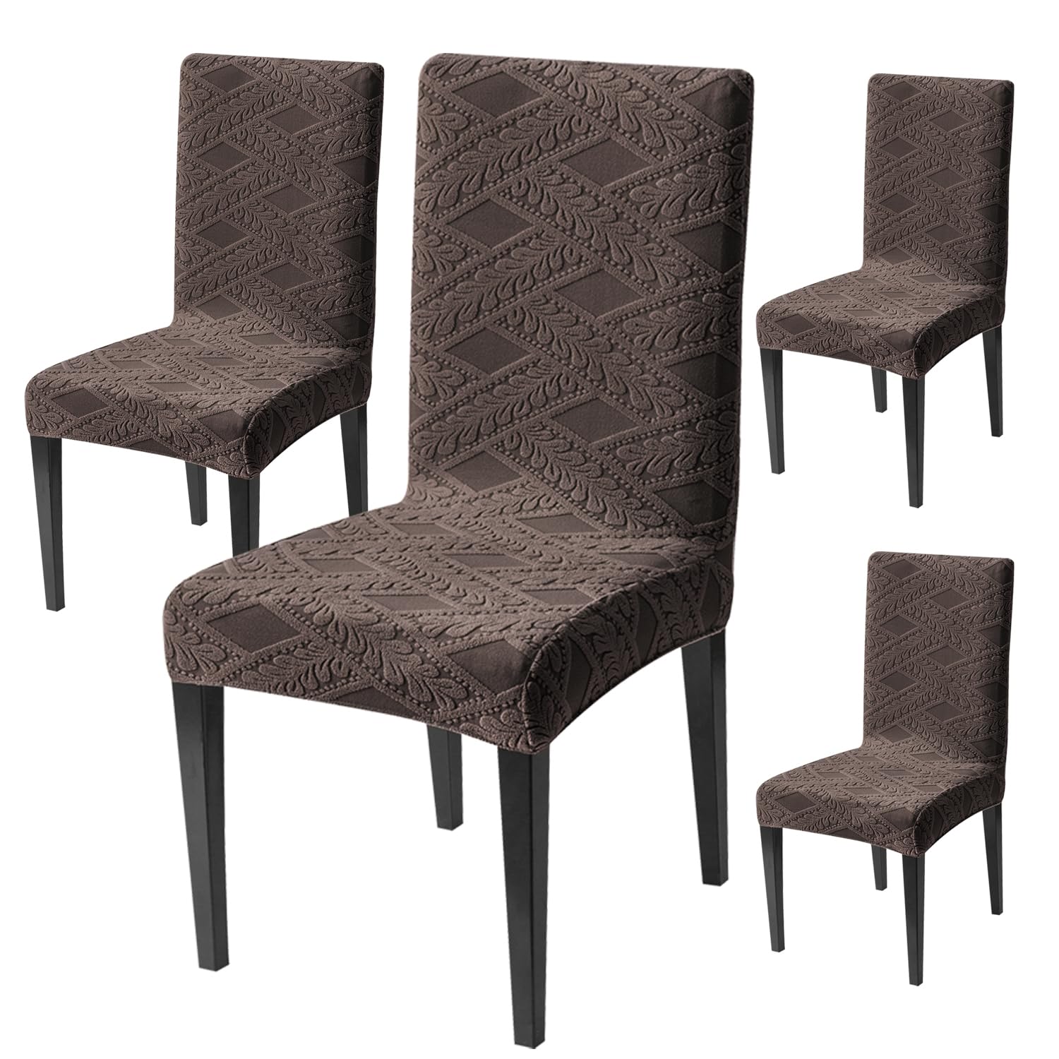 Stretchable Jacquard Chair Cover – 220 GSM- Brown