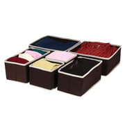 Set of 6 Foldable Storage Box Drawer Divider Organizer Basket Bins