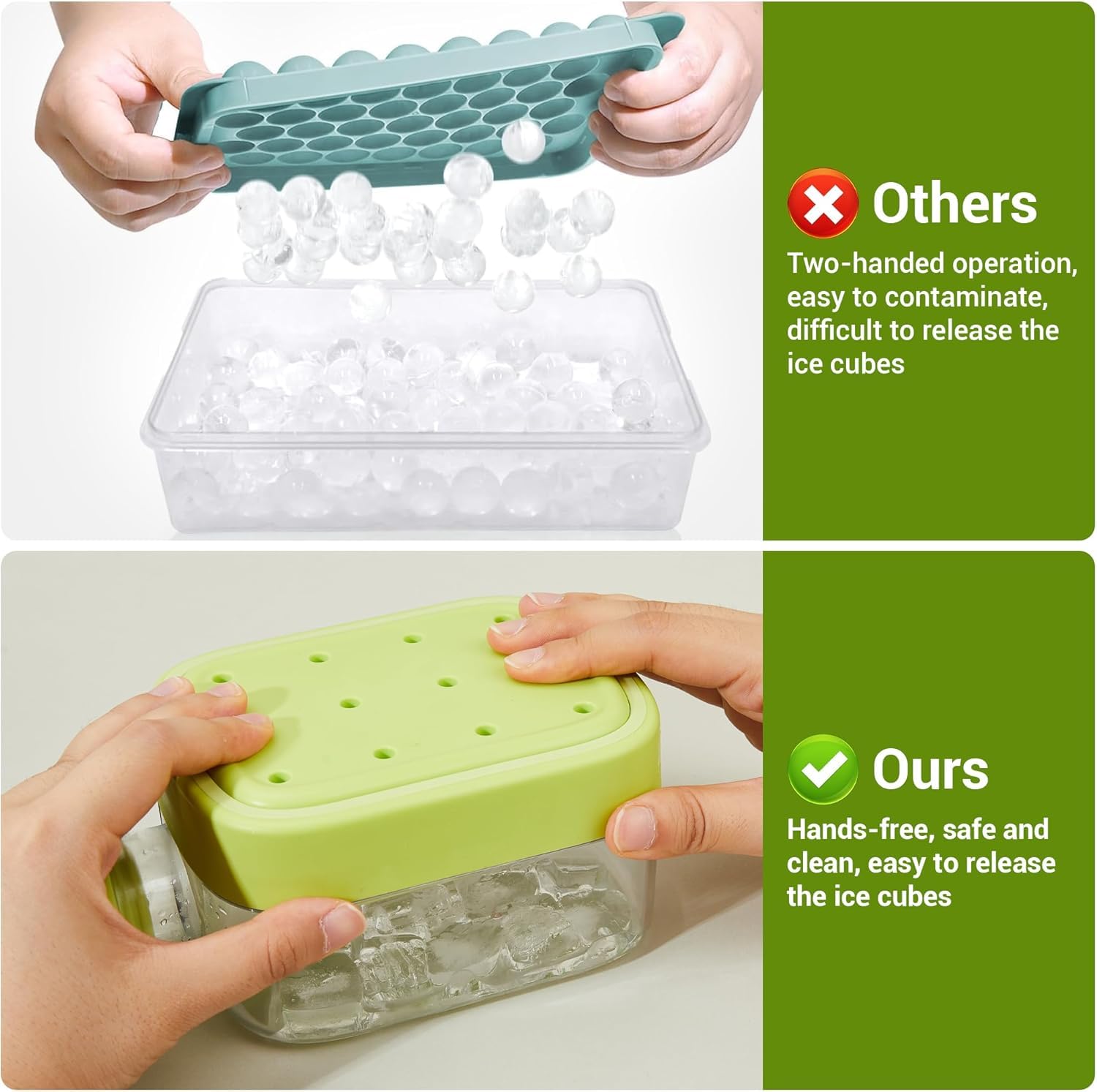 2-in-1 Ice Cube Bottle with Ice Maker Tray & Water Bottle with Lid (500ml )