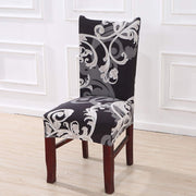 Printed Chair Cover(Grey Flower Pattern)