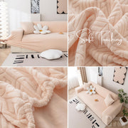 Universal Jacquard Grain Texture Fabric Sofa Cover - Beige