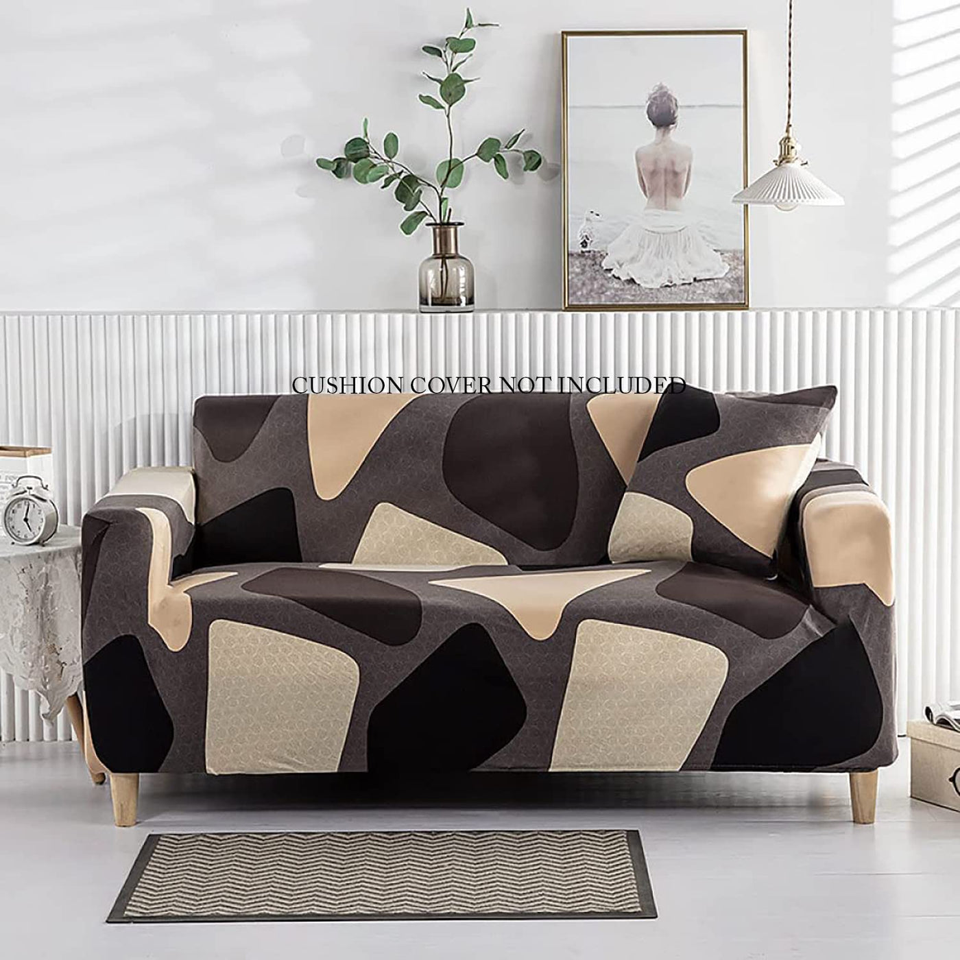 Universal Stretchable Sofa Cover-Brown Cubes