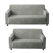 Universal Jacquard Waterproof Camellia 3 + 2 Seater Sofa Cover (Dark Grey)