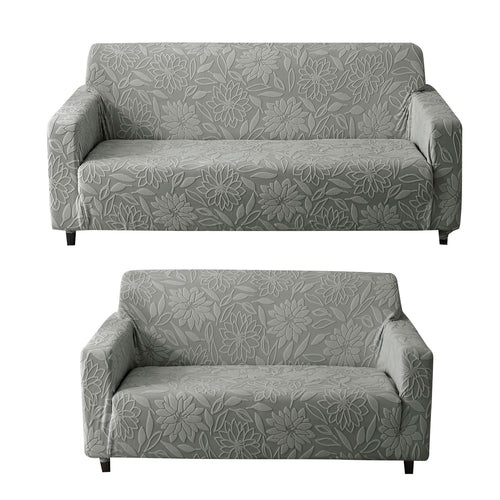 Universal Jacquard Waterproof Camellia 3 + 2 Seater Sofa Cover (Dark Grey)