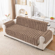 Rabbit Plush Sofa Cover Design - Mocha