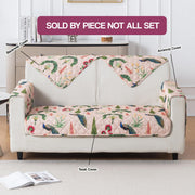 Printed Quilted Sofa Cover for 1/2/3/4 Seater Anti-Slip-Royal Peacock