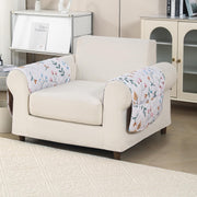 'Gulnaar Series' Printed Quilted Sofa Cover Blush Meadow)