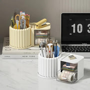 Rotating Makeup Organizer With Cosmetic Drawer