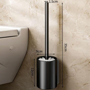 Toilet Brush with Aluminum Handle & Holder Plastic Bristles Wall Mounted