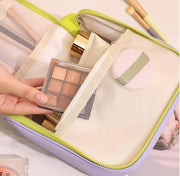 Hanging Toiletry Bag for Women – Water-Resistant Travel Makeup Organizer with Multiple Compartments & Padded Handle