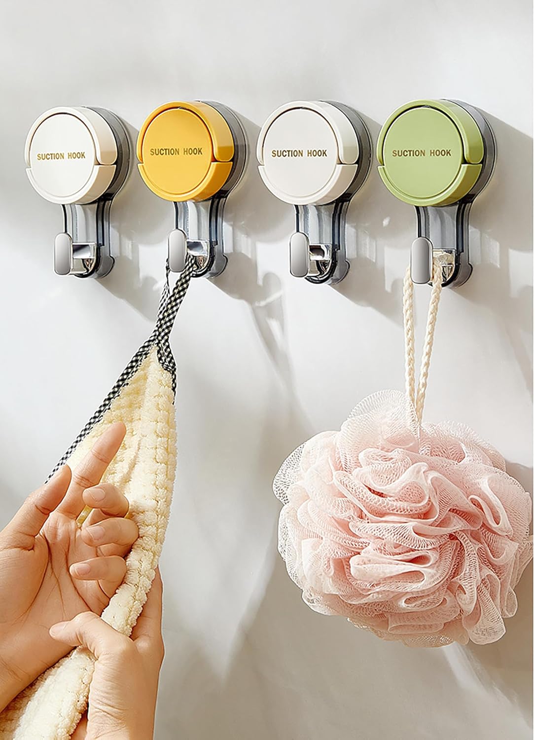 Vacuum Suction Cup Hook | Strong Traceless Punch-Free Wall Hook (Cream)