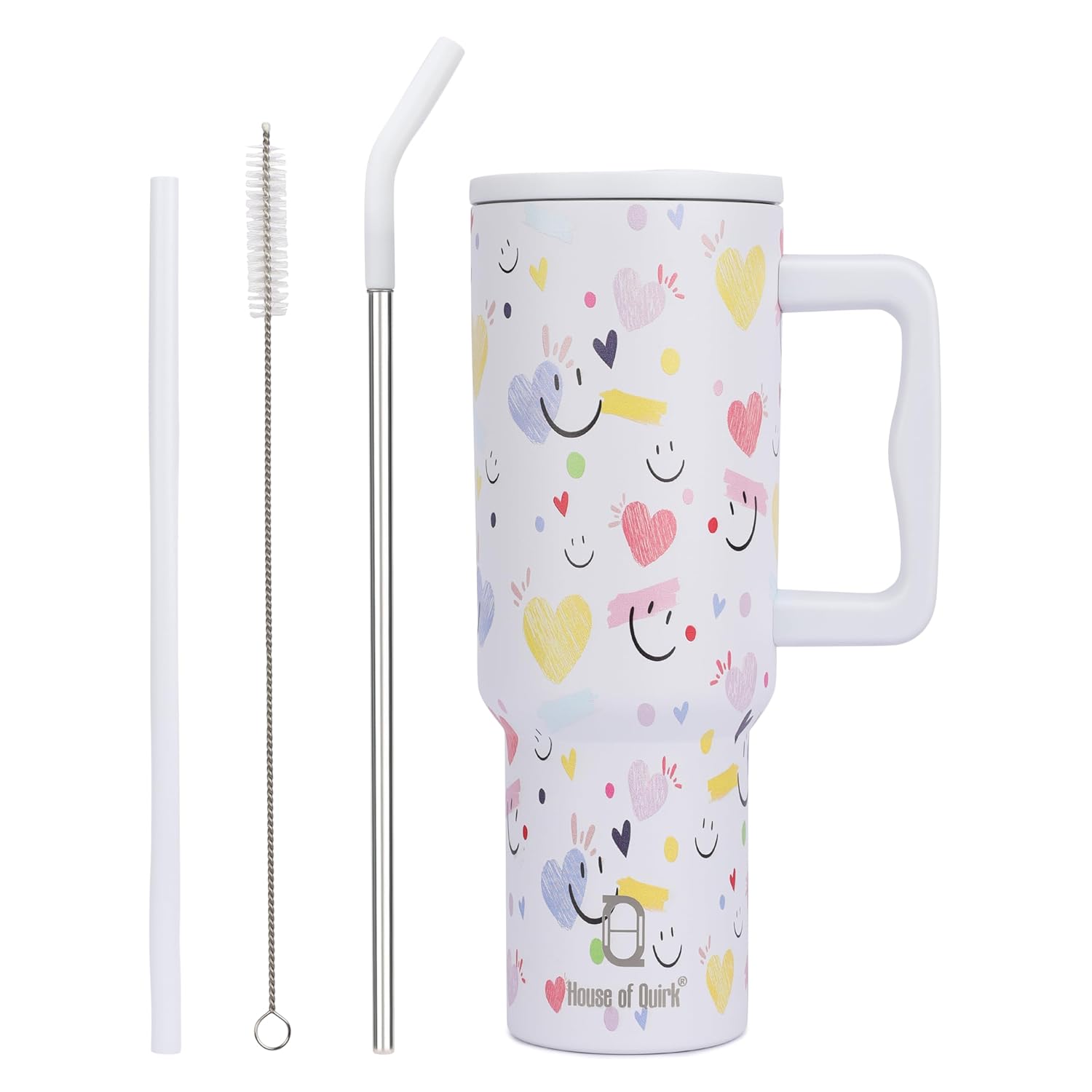 Stainless Steel Vacuum Insulated Tumbler with Straw and Lid & Handle - (1200 ML)