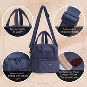 14L Double Decker Insulated Lunch Bag with Cup Holder