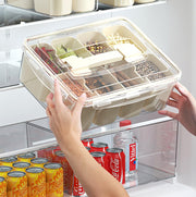 Fridge Organizer Bins with Transparent Lids (6slot)