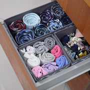 Set of 6 Foldable Storage Box Drawer Divider Organizer Basket Bins