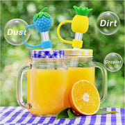 Silicone 10mm Cute Fruit Straw Toppers for Tumblers (5 Pcs) (Tumbler Not Included)