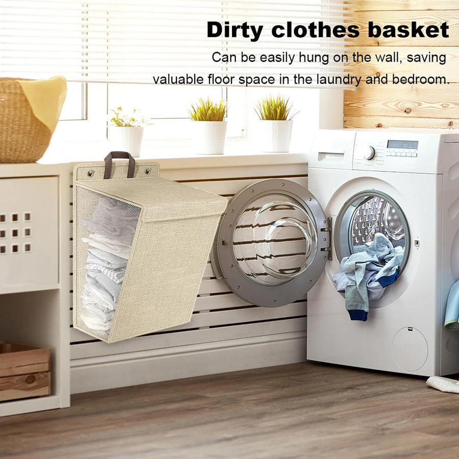Wall Mounted Laundry Basket-Beige