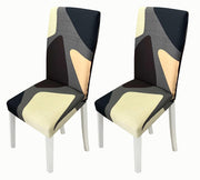 Printed Chair Cover-(Brown Cubes)