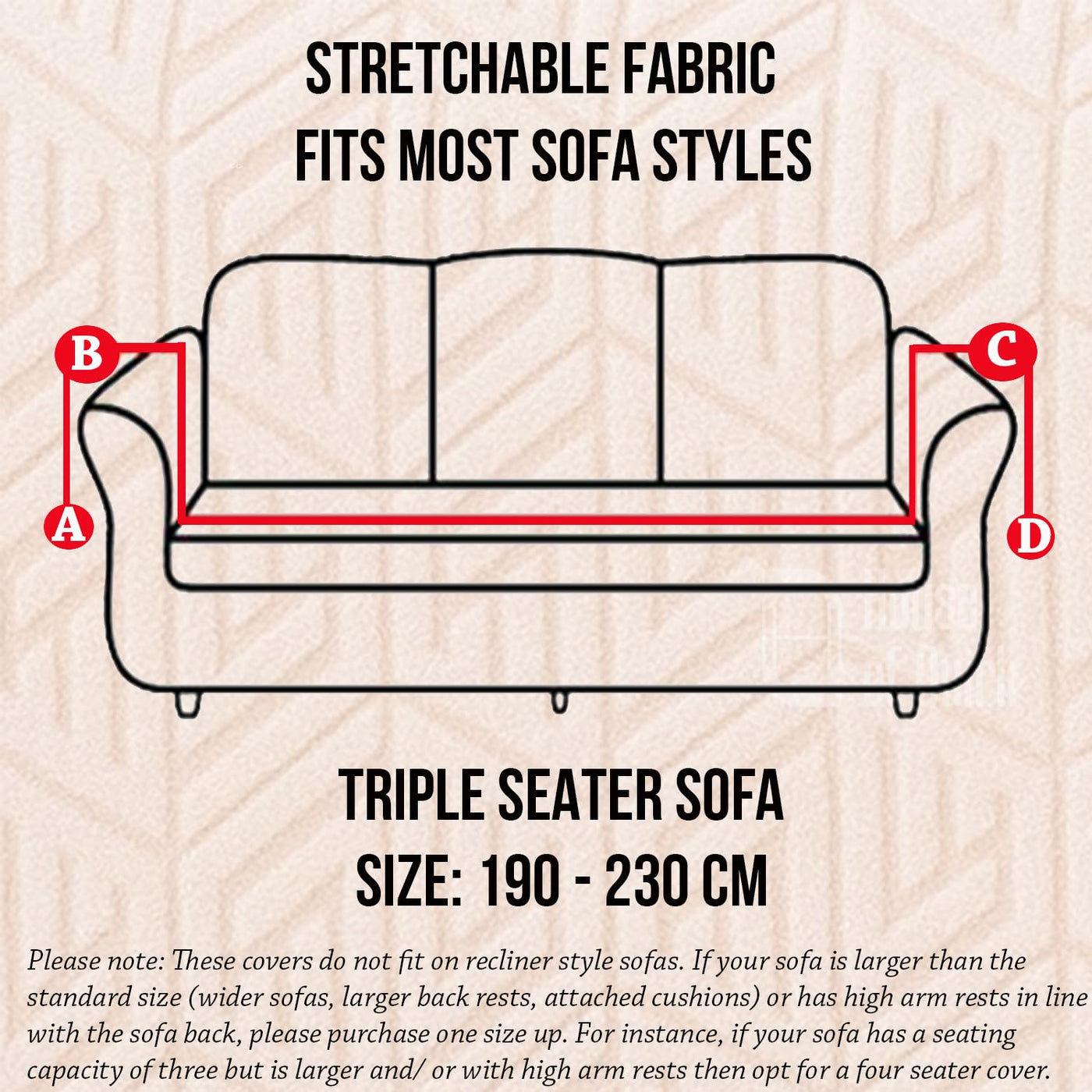 Universal Jacquard Grain Texture Fabric Sofa Cover - Beige