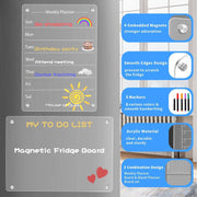 Acrylic Refrigerator Weekly Planner Magnetic Set of 2