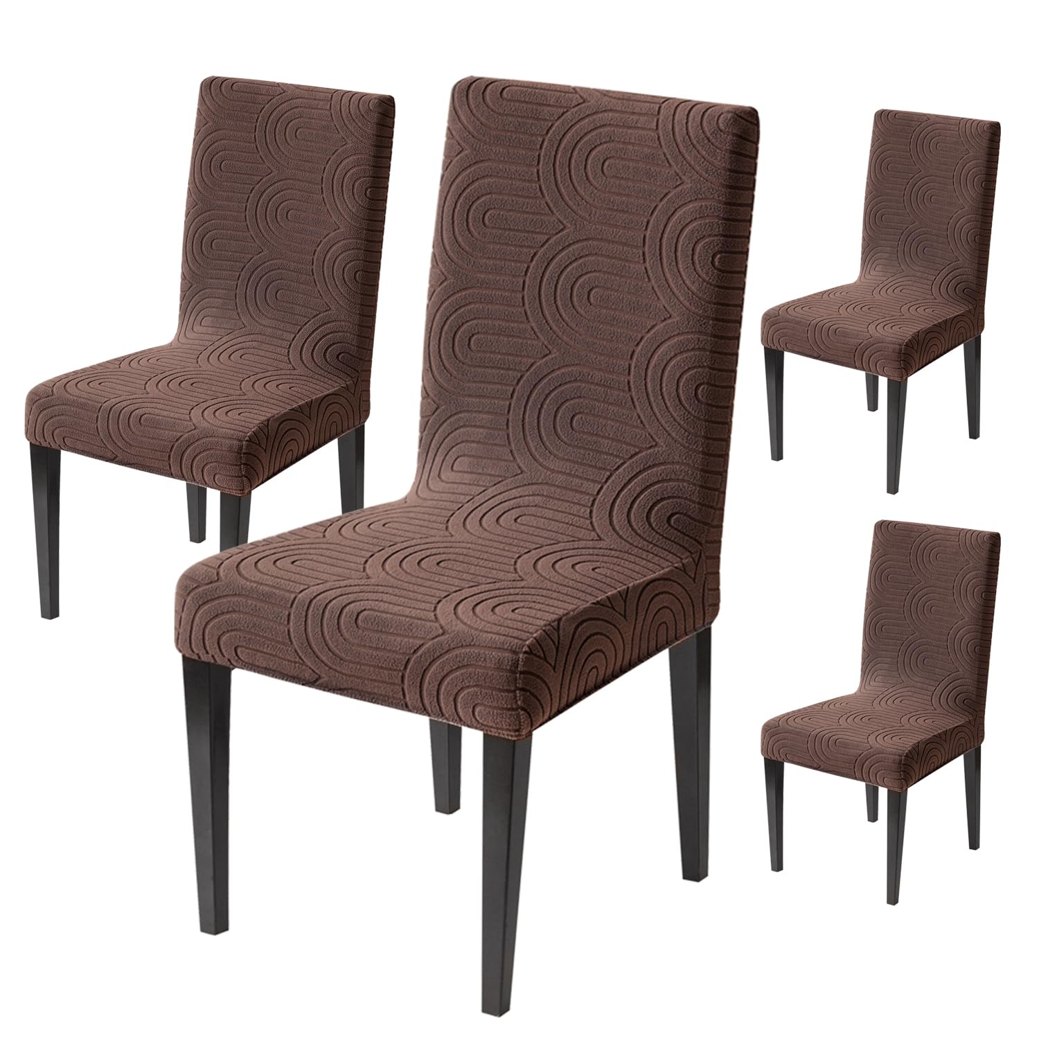 Premium Stretch Chair Cover – 220 GSM Jacquard Fabric (Brown)
