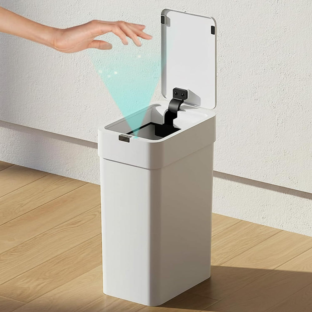 Automatic Touchless 9L Motion Sensor Trash Can – Waterproof Smart Dustbin for Home & Office (White)