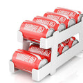 1 Pc Soda Can Organizer – Holds 9 Cans, Compact 5.3" Fridge Dispenser with Metal Rods (White)