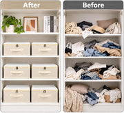 Linen Storage Box with Zipper - Off-White