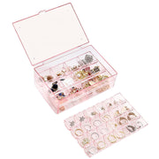 3 Layer Acrylic Storage Box Multi Layer Jewelry Organizer- Pink