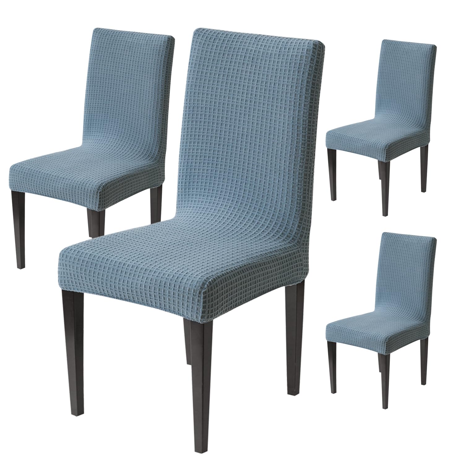 Decorative Dining Chair Cover – 220 GSM Stretch Jacquard Fabric (Light Blue)