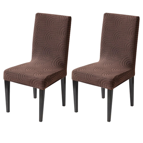 Premium Stretch Chair Cover – 220 GSM Jacquard Fabric (Brown)