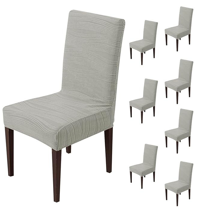 Stretchy Universal Jacquard Waterproof Chair Cover (Light Grey)