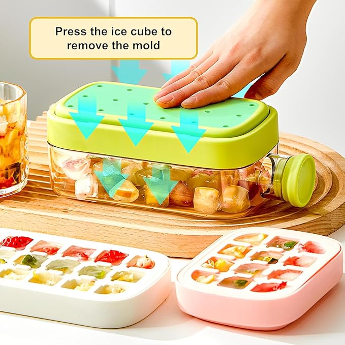 2-in-1 Ice Cube Bottle with Ice Maker Tray & Water Bottle with Lid (500ml )