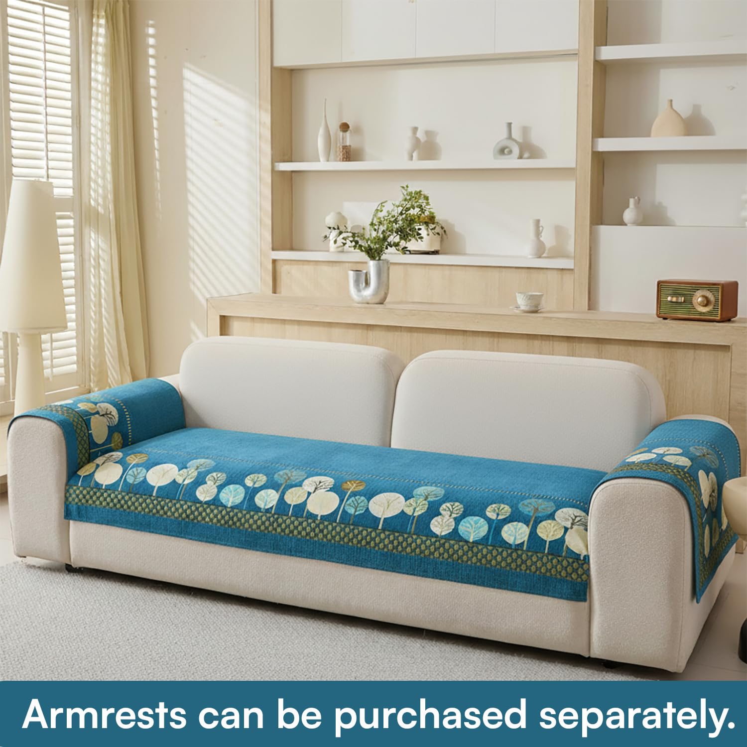 Moontree Series Quilted Chenille Jacquard Sofa Cover – Non-Slip, Washable, Soft Furniture Protector