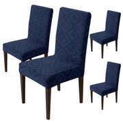 Stretchy Universal Jacquard Fabric Diamond Texture 220 GSM Chair Cover-Navy