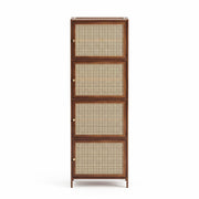 4-Tier Bookcase with Door Storage Rack - Brown