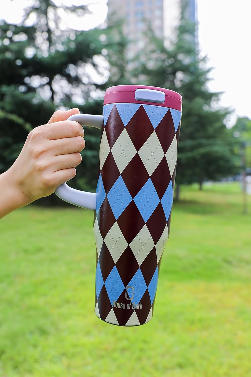 1200ML Stainless Steel Tumbler with Handle & Pop-Up Lid (Printed)