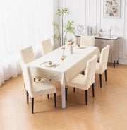 Premium Stretch Dining Chair Covers – 220 GSM Thick Jacquard Fabric- Beige
