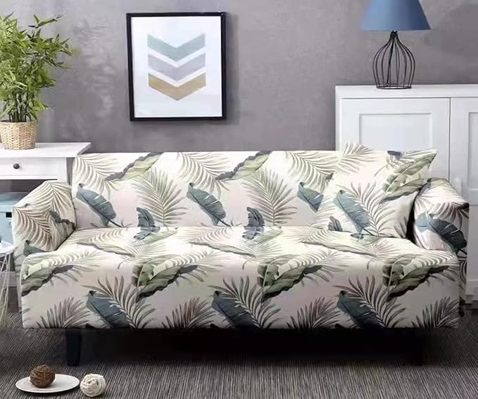 Universal Sofa Cover Flexible 140 GSM Sofa Slipcover (Beige Fern)