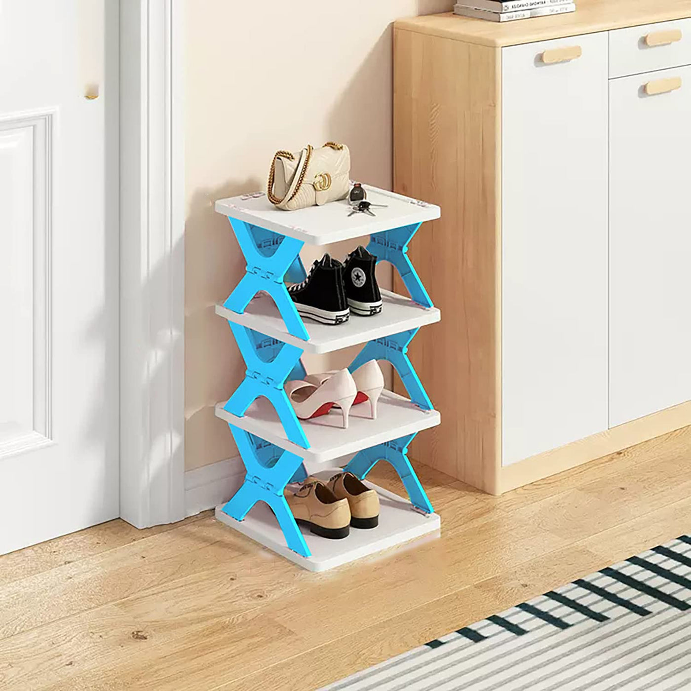 4 Tier Collapsible Shoes Stand- Orange