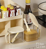 Kitchen Accessories Organizer Set Jar & Spice Racks (Grey)