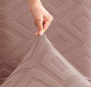 Stretchy Universal Jacquard Fabric Diamond Texture 220 GSM Chair Cover-Pink